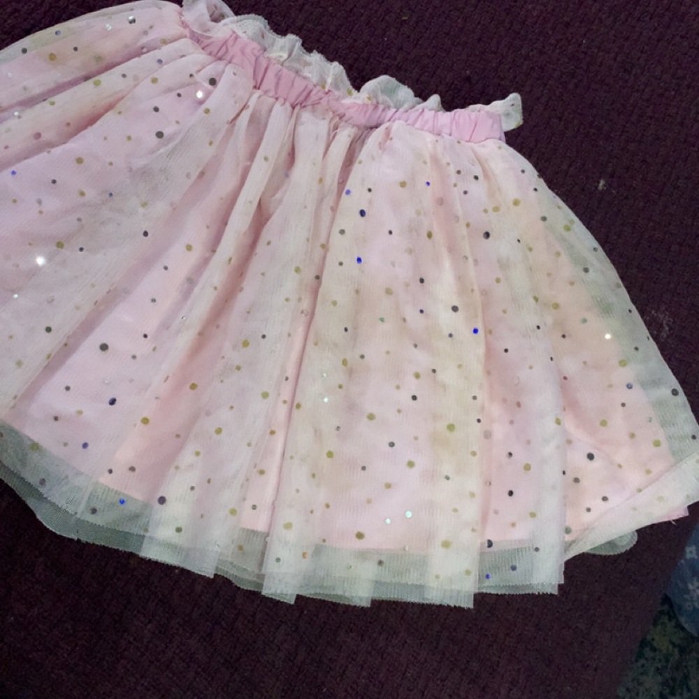 Bonnie Jean Pink and Gold Tulle Skirt girls
